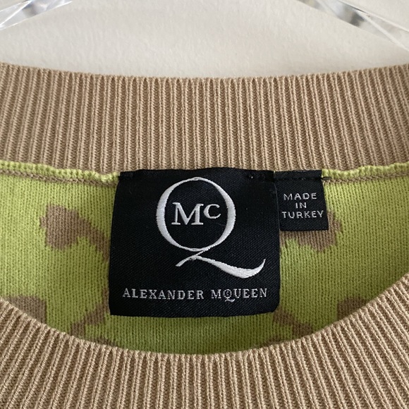 Alexander McQueen Beige Contrast Butterfly Print Sweater - Picture 3 of 11